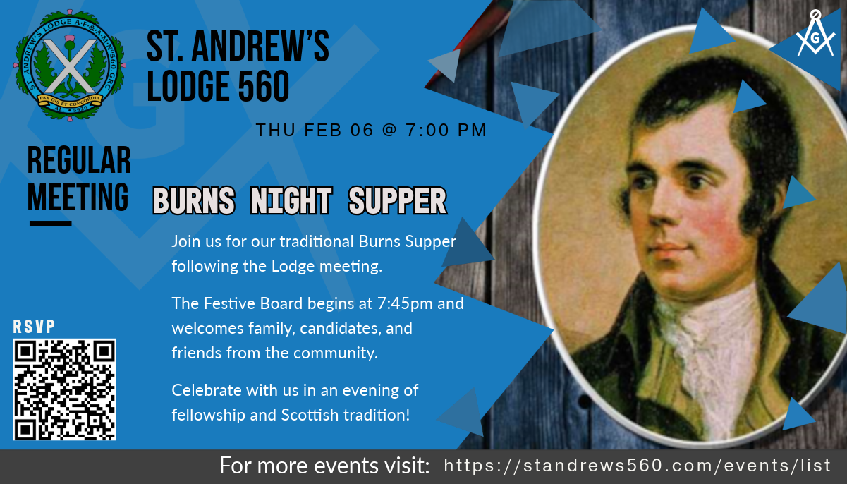 February Regular Meeting: Burns Night Supper